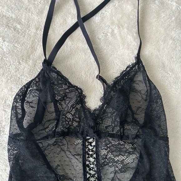 Intimissimi Black Bodysuit with Sheer Detailing Size M - Picture 3 of 6